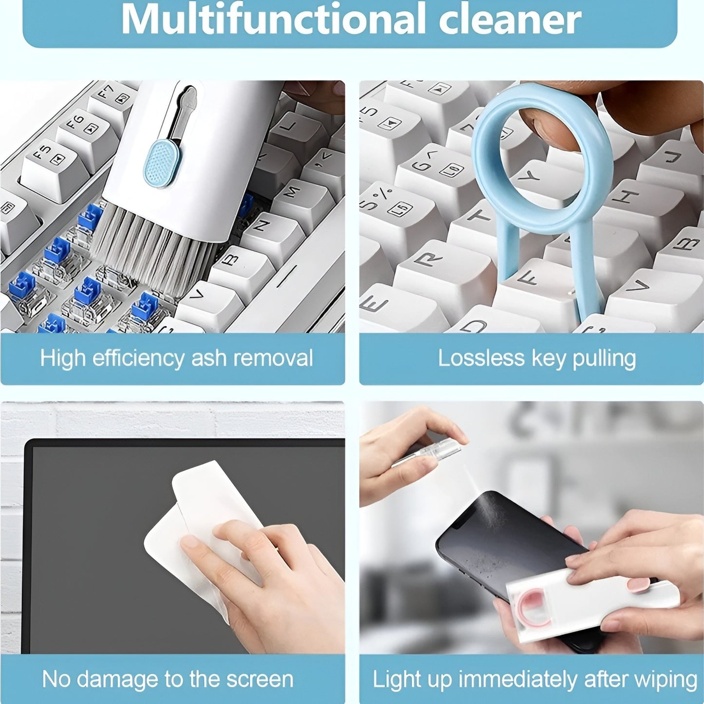 7 in 1 Cleaning Kit – Multi-Function Earphone Cleaning Pen & Keycap Puller Tool Set