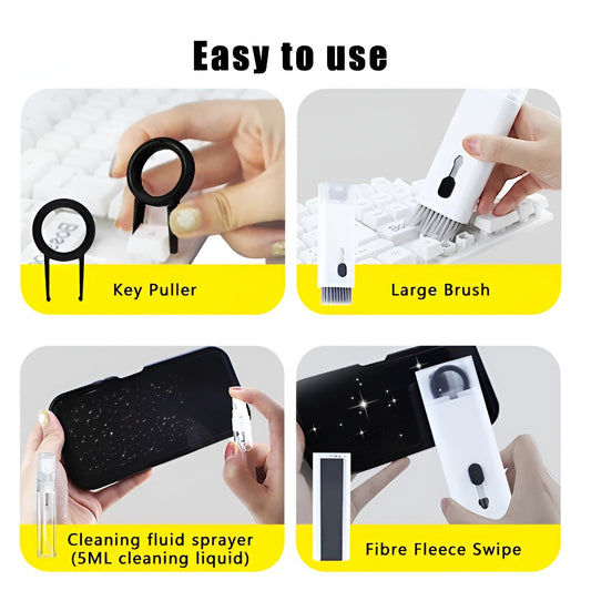 7 in 1 Cleaning Kit – Multi-Function Earphone Cleaning Pen & Keycap Puller Tool Set